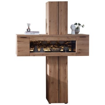 CORP CU RAFTURI 140/203/42 cm negru, stejar sălbatic