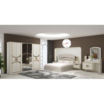 DORMITOR COMPLET ILONA SALTEA+SOMIERA INCLUSE 180X200CM