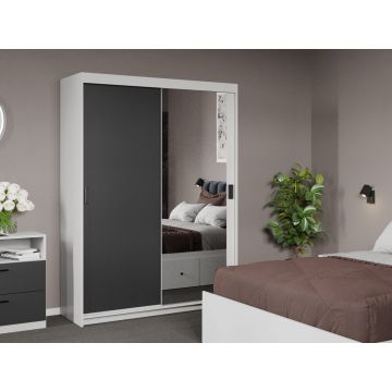 Dressing / Dulap dormitor Gri cu Oglinda 138 - Karin