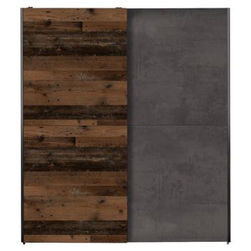 Dulap Cu Uși Culisante, 170/195,5/59,5 cm, maro, gri