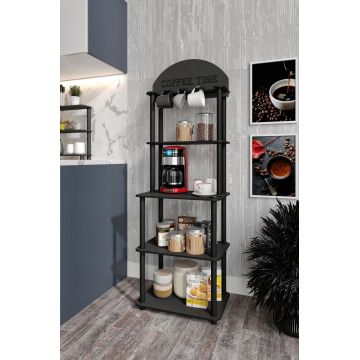 Dulap de bucatarie, Hanah Home, Lungo, 30x50x140 cm, MDF , Negru