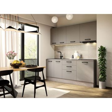 Mobila Bucatarie Elva 203.2 cm Gri - Configuratia 4