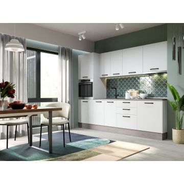 Mobila Bucatarie Elva 264,8 cm Alb Perlat - Configuratia 18