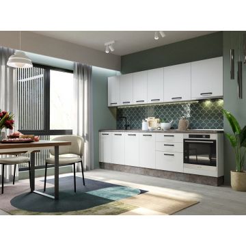 Mobila Bucatarie Elva 283.2 cm Alb Perlat - Configuratia 9