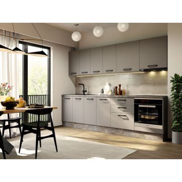 Mobila Bucatarie Elva 283.2 cm Gri - Configuratia 7