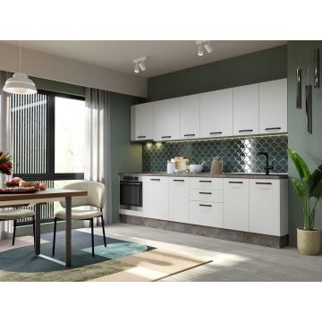 Mobila Bucatarie Elva 303.2 cm Alb Perlat - Configuratia 15