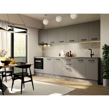 Mobila Bucatarie Elva 303.2 cm Gri - Configuratia 13