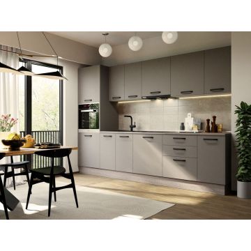 Mobila Bucatarie Elva 304,8 cm Gri - Configuratia 21