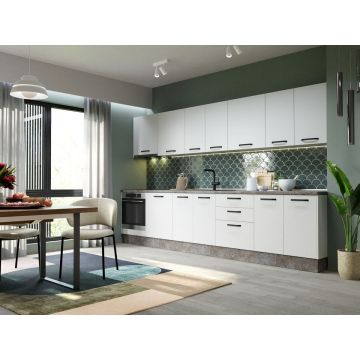 Mobila Bucatarie Elva 343.2 cm Alb Perlat - Configuratia 12