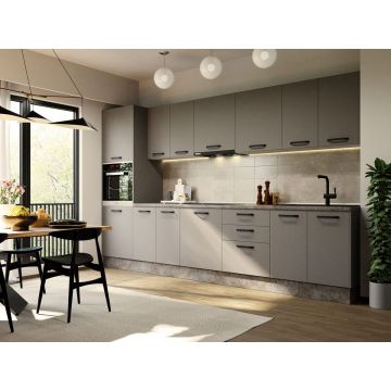 Mobila Bucatarie Elva 344,8 cm Gri - Configuratia 22