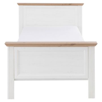 Pat 100x200 Cm, alb, stejar Artisan