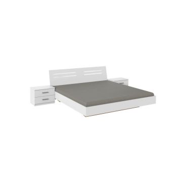 Pat 160x200 Cm, alb, culoare crom