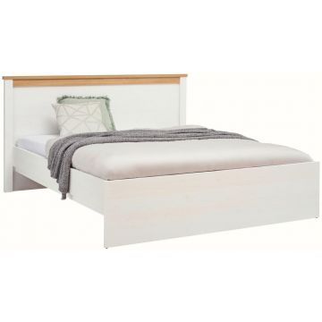Pat 160x200 Cm, alb, culoare lemn stejar