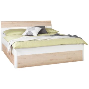 Pat, alb, culoare lemn fag