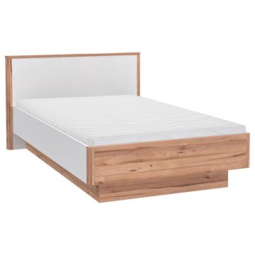 Pat, alb, culoare lemn stejar