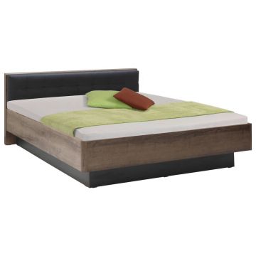 Pat, negru, culoare lemn stejar