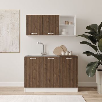 Set Bucatarie Ara, Stejar Bronz/Alb, L 120 cm