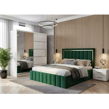 Set dormitor Atena Verde cu dulap alb