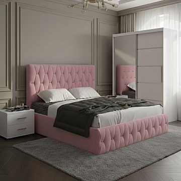 Set dormitor Nova Roz cu Dulap Atlantic 150 Alb