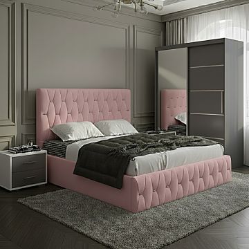 Set dormitor Nova Roz cu Dulap Atlantic 150 Gri