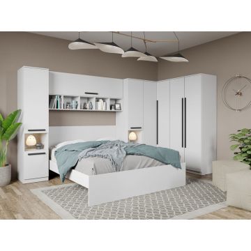 Set dormitor pe colt Alb - Tudor - C1