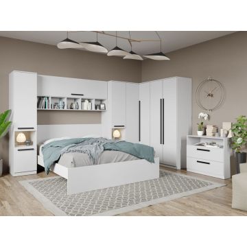 Set dormitor pe colt Alb - Tudor - C3