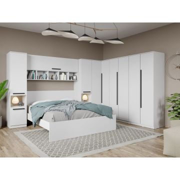 Set dormitor pe colt Alb - Tudor - C4