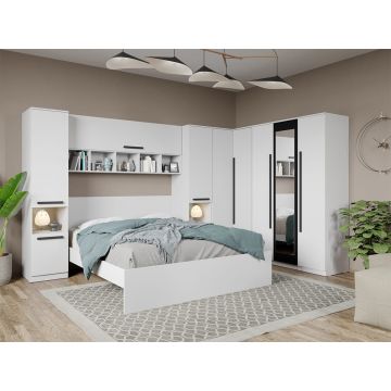 Set dormitor pe colt Alb - Tudor - C8