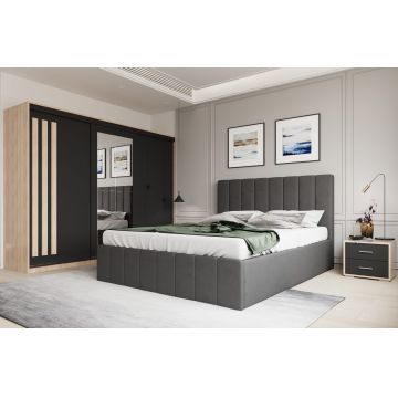 Set dormitor Prado Gri cu dulap Paris Sonoma/Gri