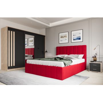 Set dormitor Prado Rosu cu dulap Paris Sonoma/Gri