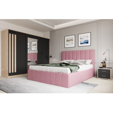 Set dormitor Prado Roz cu dulap Paris Sonoma/Gri