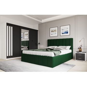 Set dormitor Prado Verde cu dulap Paris Alb/Gri