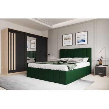 Set dormitor Prado Verde cu dulap Paris Sonoma/Gri