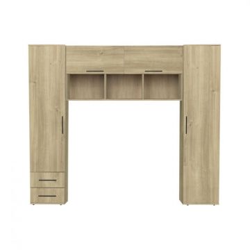 Set dormitor tineret YASMIN M1, 3 corpuri, stejar belfast, 238x50x200 cm