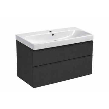 Set dulap baie suspendat 75 cm cu doua sertare si lavoar inclus, Smyle Square Geberit