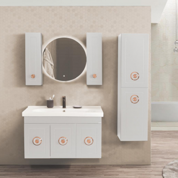 Set mobilier baie Dora  suspendat  3 piese  100 cm  alb