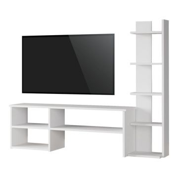 Set mobilier living Perla, Pako World, Alb, 120x29x41 cm