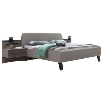Set Pat Cu Noptiere, maro, gri