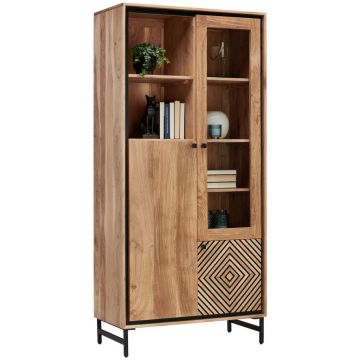 VITRINĂ in cherestea acacia negru, culoare lemn acacia