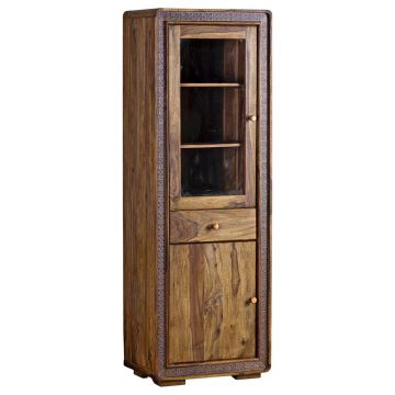 Vitrină in parțial masiv lemn de sheesham culoare lemn sheesham