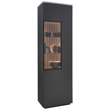 VITRINĂ in stejar antracit, culoare lemn stejar