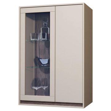 VITRINĂ SUSPENDATĂ in culoare lemn de nuc, cașmir