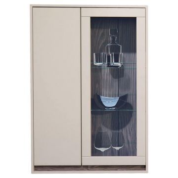 VITRINĂ SUSPENDATĂ in culoare lemn de nuc, cașmir