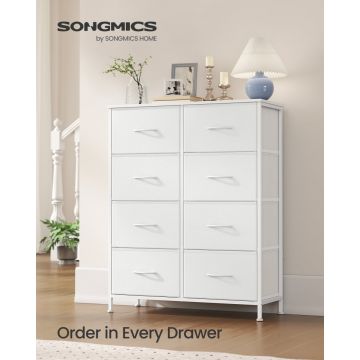 Comoda cu sertare Songmics Alb 76.7x30x95.2 cm