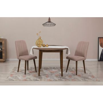 Set masa extensibila si scaune, 3 piese, Hanah Home, Vina 0900, Nuc / Piatra