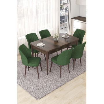 Set masa extensibila si scaune, Hanah Home, Nef, Baroc / Kaki