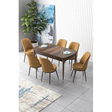 Set masa extensibila si scaune, Hanah Home, Zen, Baroc / Cappuccino