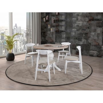 Set masă și scaune (5 bucăți), Hanah Home, Albero132, Natural