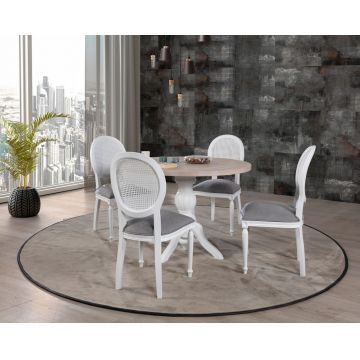 Set masă și scaune (5 bucăți), Hanah Home, Albero133, Natural