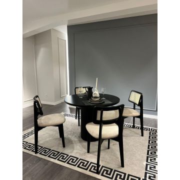 Set masă și scaune (5 bucăți), Hanah Home, Bell, Alb/Negru